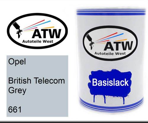Opel, British Telecom Grey, 661: 500ml Lackdose, von ATW Autoteile West.